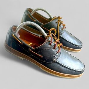 Allen Edmonds Eastport Blue Leather lace up boat shoes preppy old money 10.5 D